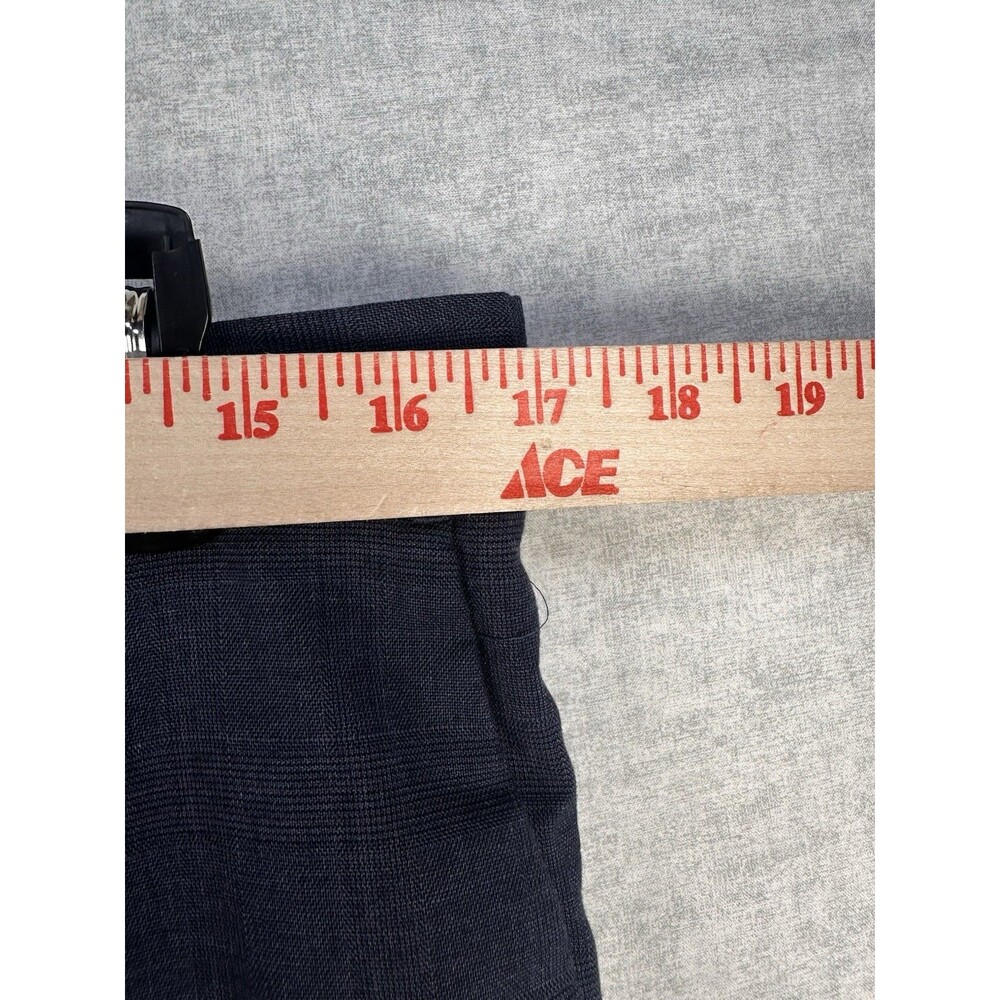 Banana Republic Pants Flat Front Glen Check Slim Fit Grey Blue Chino 33 X 32” - Picture 3 of 7